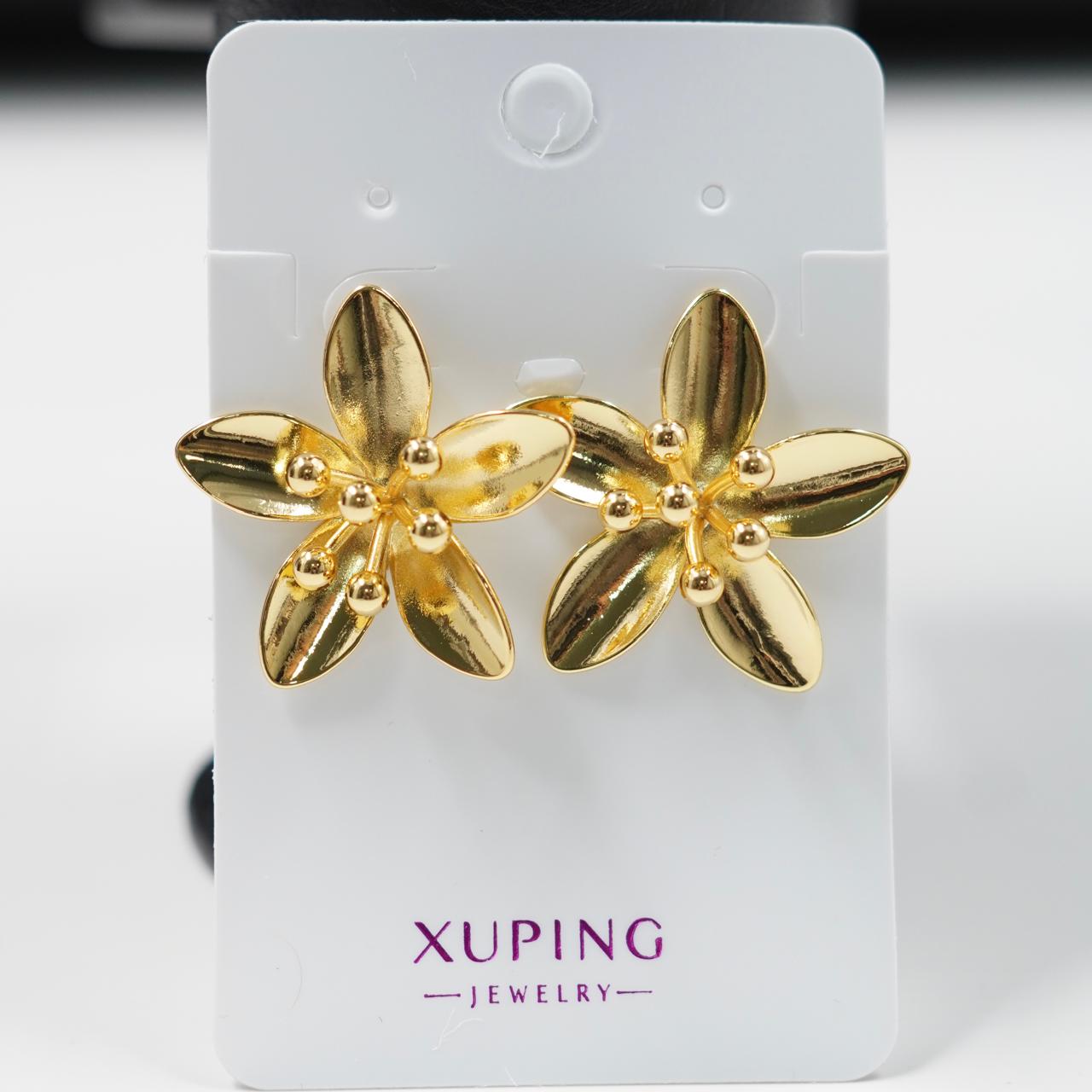 ARETES RODIO FLORES DORADO